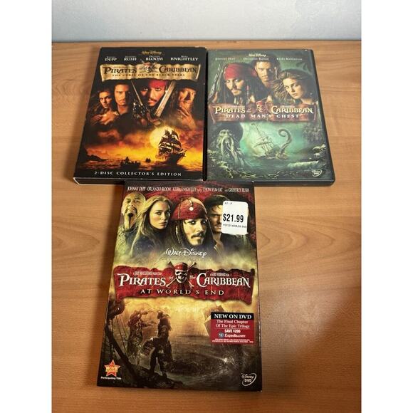 Pirates Of The Caribbean Disney DVD Lot Movies 1,2,3 - Picture 2 of 8